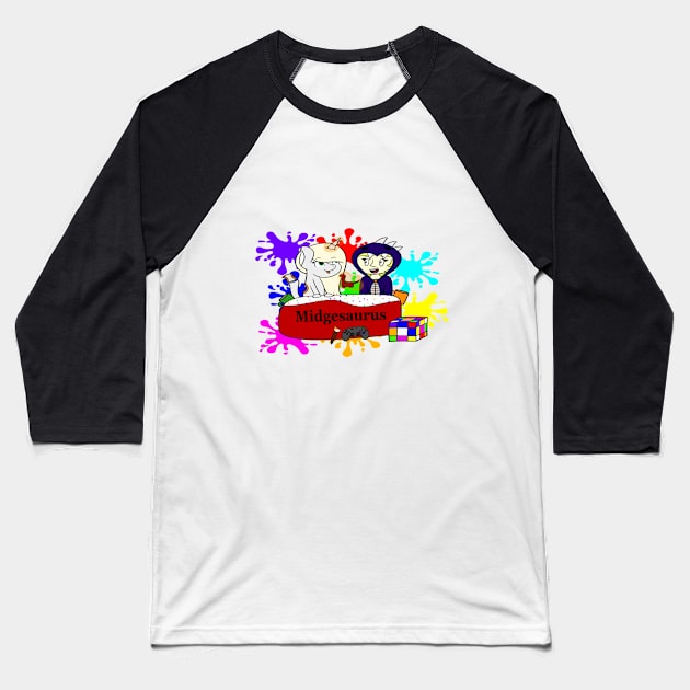 Midgesaurus Baseball T-Shirt by Midgesaurus